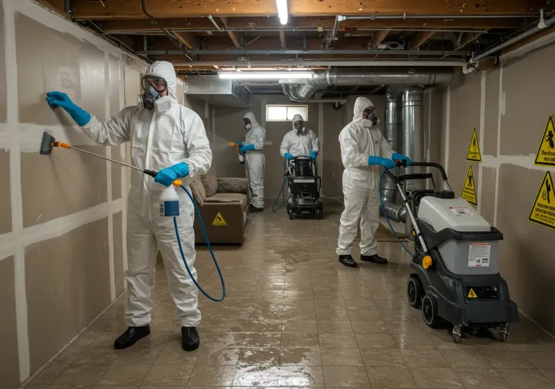 Basement Moisture Removal and Structural Drying process in Alton, MO